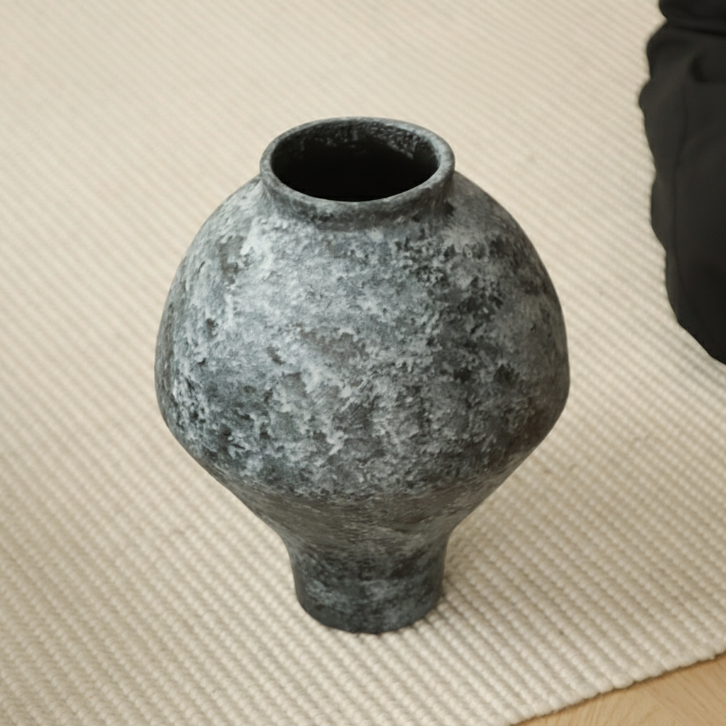 0 | 侘寂瓶景德镇陶瓷花器中式摆件插花陶罐复古小众花器粗陶落地瓷瓶