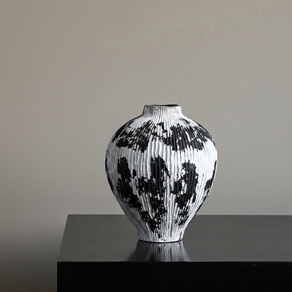 0 | 侘寂风客厅装饰陶瓷花瓶摆件玄关电视柜景德镇插花陶罐轻奢高级感