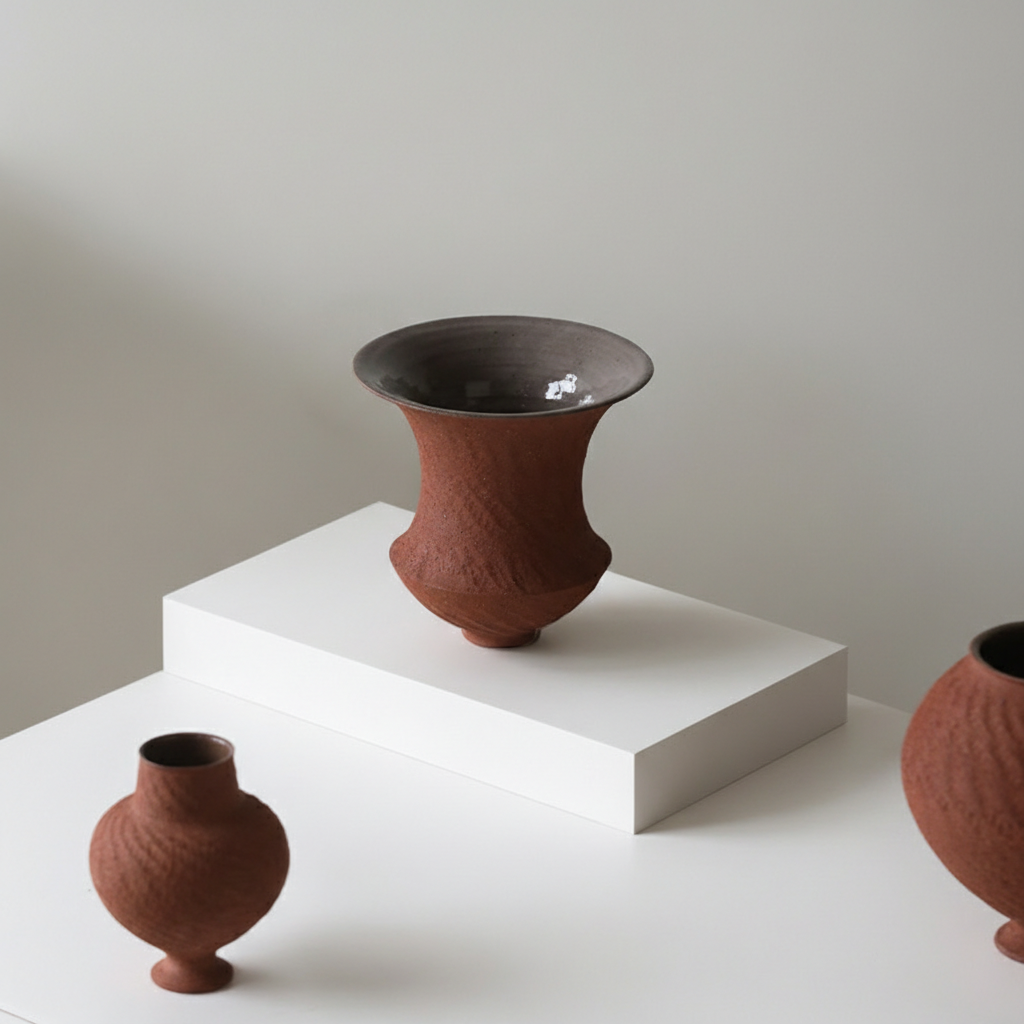 0 | Best west 大丹陶瓷设计师正品花瓶摆件客厅插花瓶新中式粗陶花器