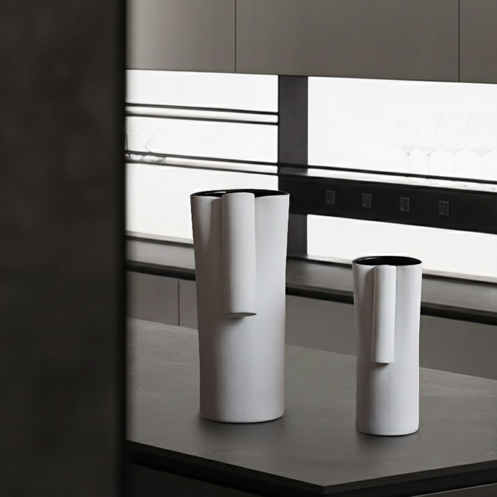 0 | Best west 中古复古棕色摆件花瓶现代陶瓷美式抽象艺术品摆件