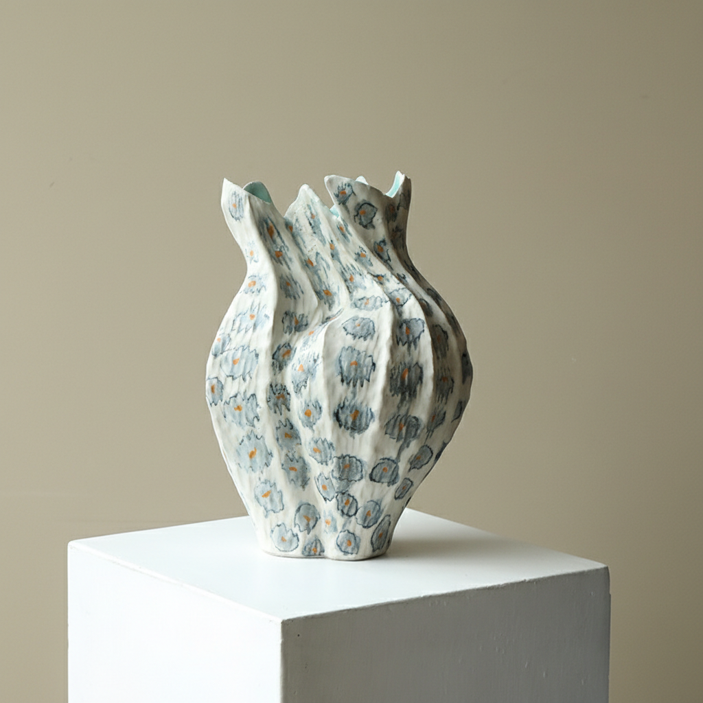 0 | 博西侘寂风花瓶景德镇陶瓷摆件复古设计感小众干花艺术花器大客厅