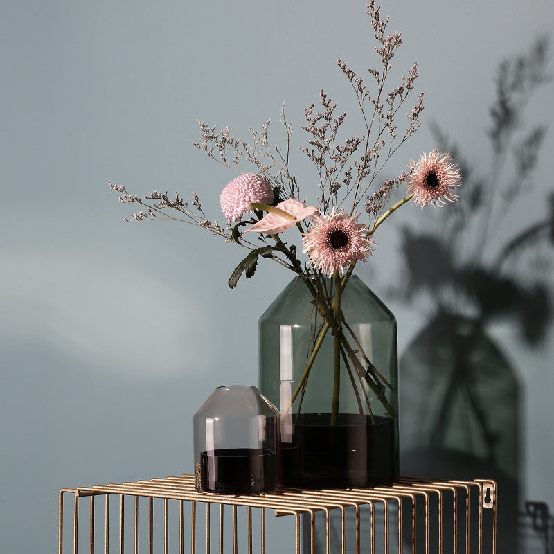 0 | Best west 几何两体玻璃花瓶摆件餐桌插花瓶软装饰品创意软装饰品