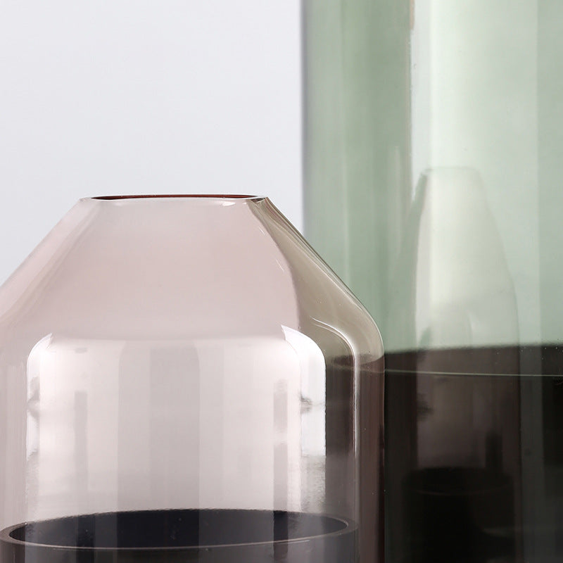 0 | Best west 几何两体玻璃花瓶摆件餐桌插花瓶软装饰品创意软装饰品