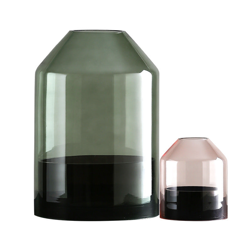 0 | Best west 几何两体玻璃花瓶摆件餐桌插花瓶软装饰品创意软装饰品