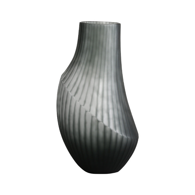 0 | Best west 中式冷灰色水培小口玻璃花瓶摆件样板间花器软装饰品