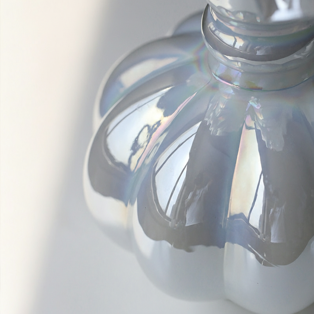 0 | Best west 珠光白芬顿法式荷边玻璃花瓶摆件高级家居客厅轻奢花器