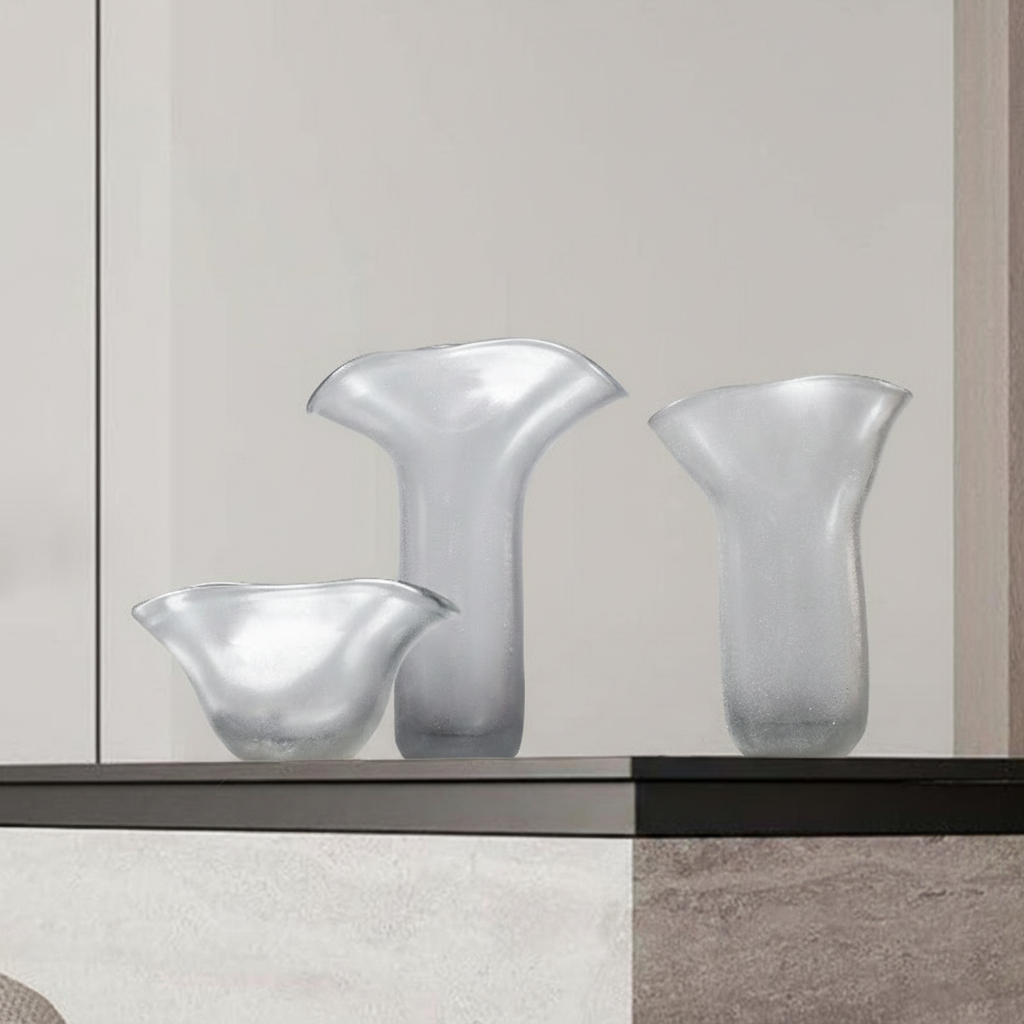 0 | Best west 创意日式本白色磨砂高档玻璃花瓶摆件家居装饰品花器