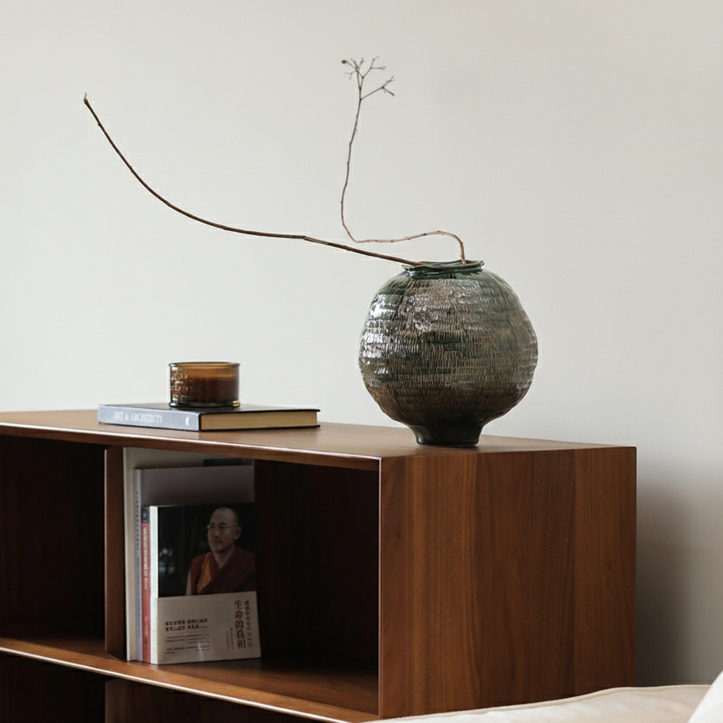 0 | 复古绿色陶瓷花瓶轻奢高级感景德镇瓷器摆件客厅餐桌插花装饰花器