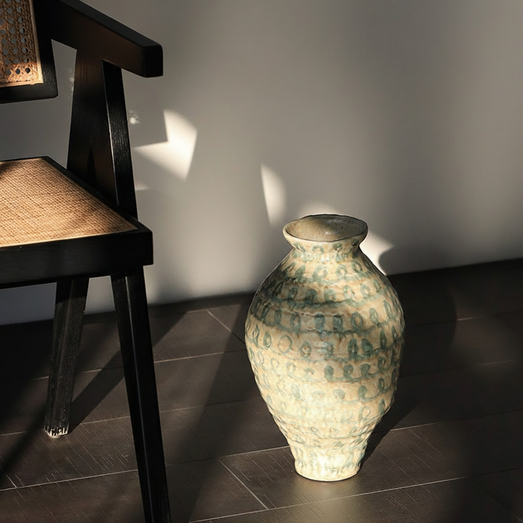 0 | 新中式花瓶景德镇陶瓷创意艺术感线条客厅花器玄关电视柜装饰摆件