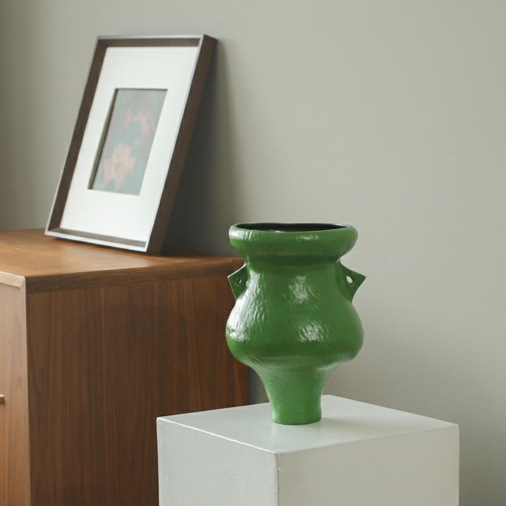 0 | 大丹陶瓷正品花瓶新中式摆件客厅装饰插花艺术花器侘寂风高端瓷器