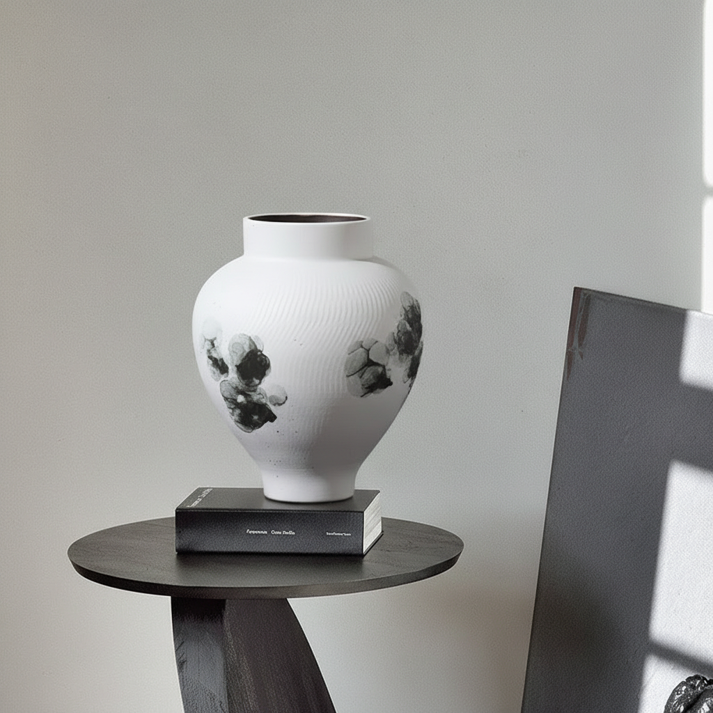 0 | Best west 新日式侘寂风水墨大肚陶瓷花瓶摆件高档家居客厅花器