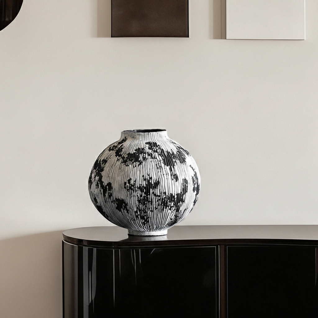 0 | 侘寂风客厅装饰陶瓷花瓶摆件玄关电视柜景德镇插花陶罐轻奢高级感