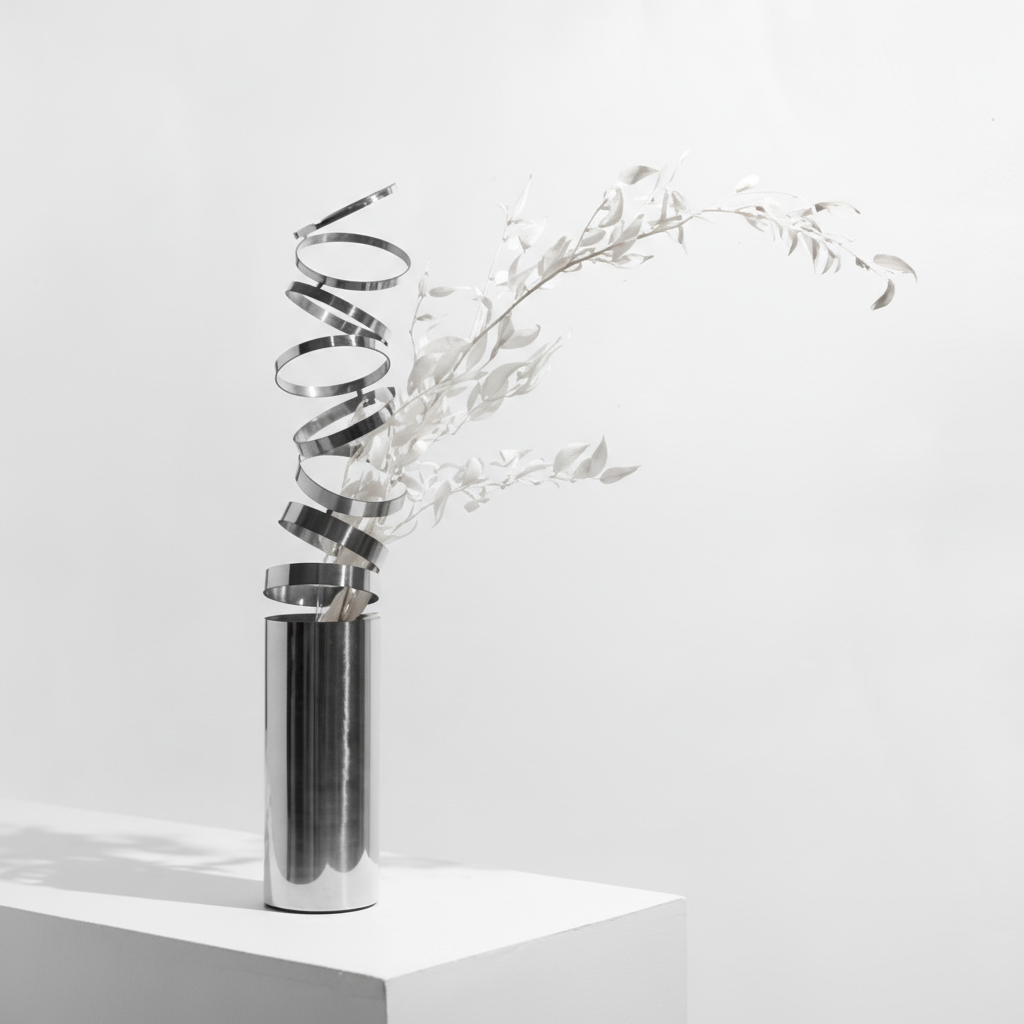 0 | 现代不锈钢魔术环插花器样板房家居艺术花瓶摆件售楼处软装金属