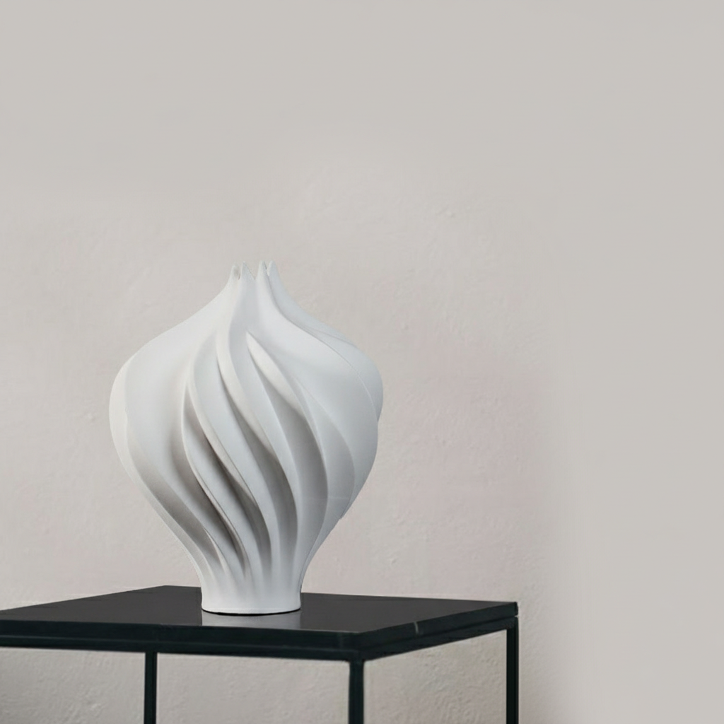 0 | Best west 白色火炬螺旋抽象陶瓷花瓶摆件新中式家居客厅花器陶罐