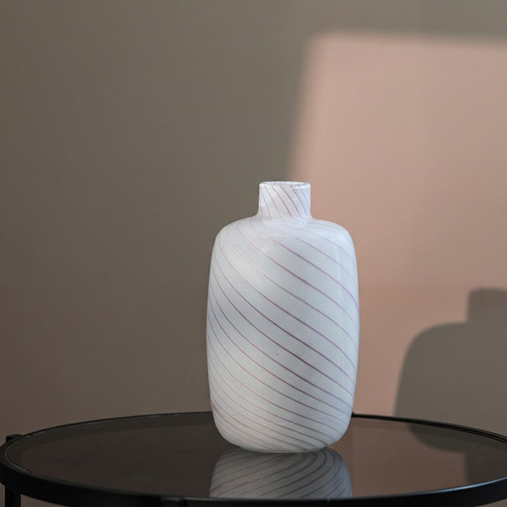 0 | Best west 粉色小口条纹葫芦水培玻璃花瓶摆件家居软装装饰品花器