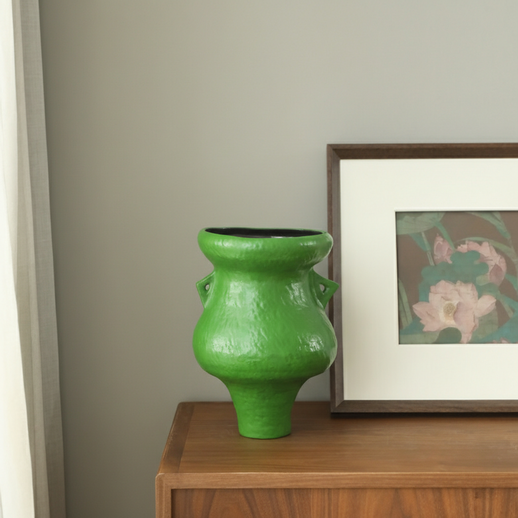 0 | 大丹陶瓷正品花瓶新中式摆件客厅装饰插花艺术花器侘寂风高端瓷器