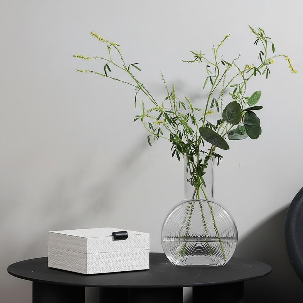 0 | Best west 创意家居客厅装饰品玻璃花瓶创意不规则干花插花瓶摆件