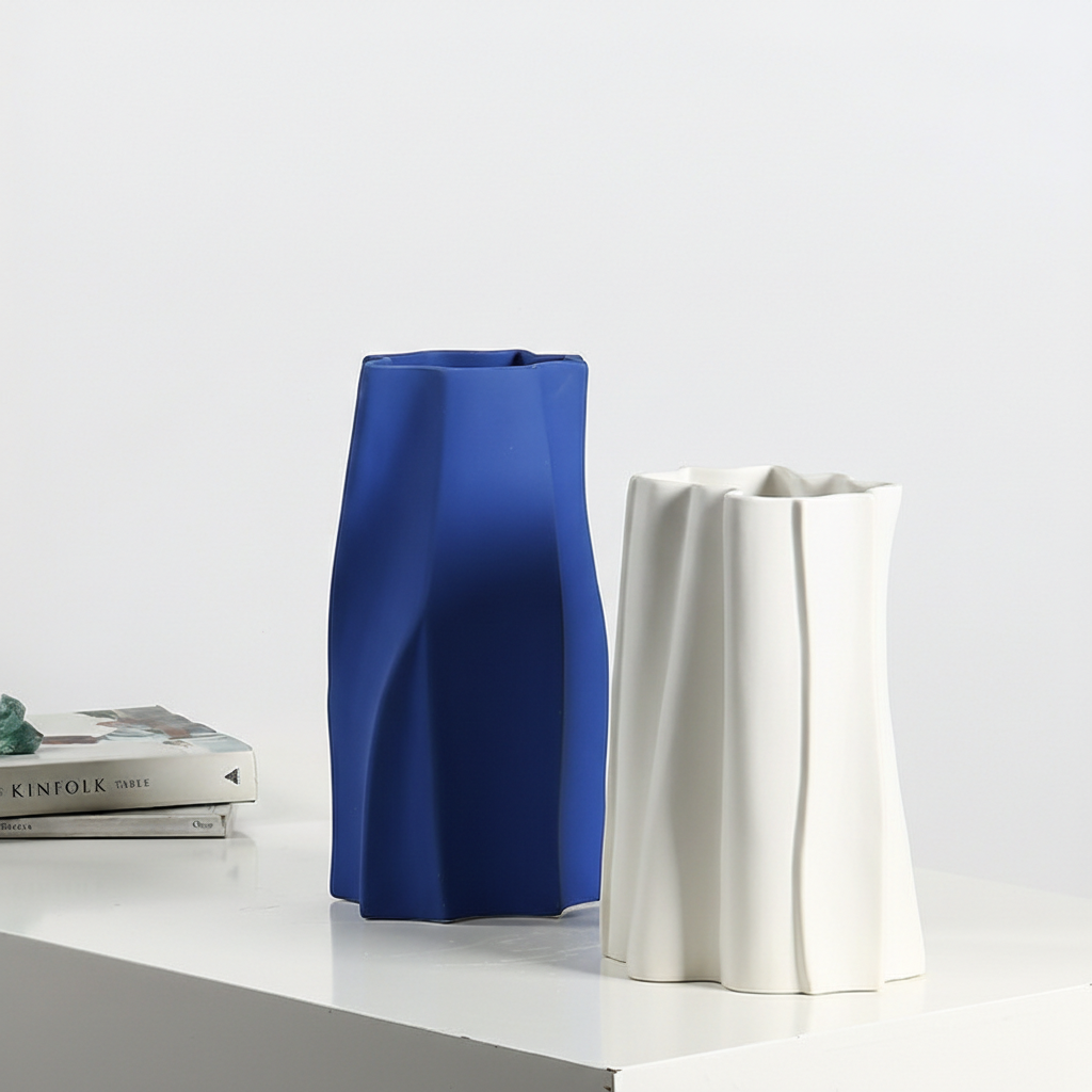 0 | Best west 莫兰迪不规则陶瓷花瓶花盆 样板间装饰工艺品花器摆件