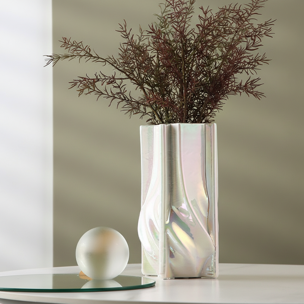 0 | Best west 北欧不规则镭射陶瓷大花瓶摆件家居样板间装饰品花器