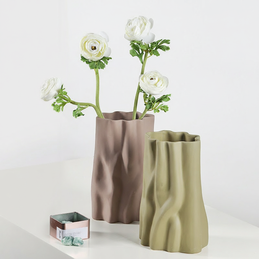 0 | Best west 莫兰迪不规则陶瓷花瓶花盆 样板间装饰工艺品花器摆件