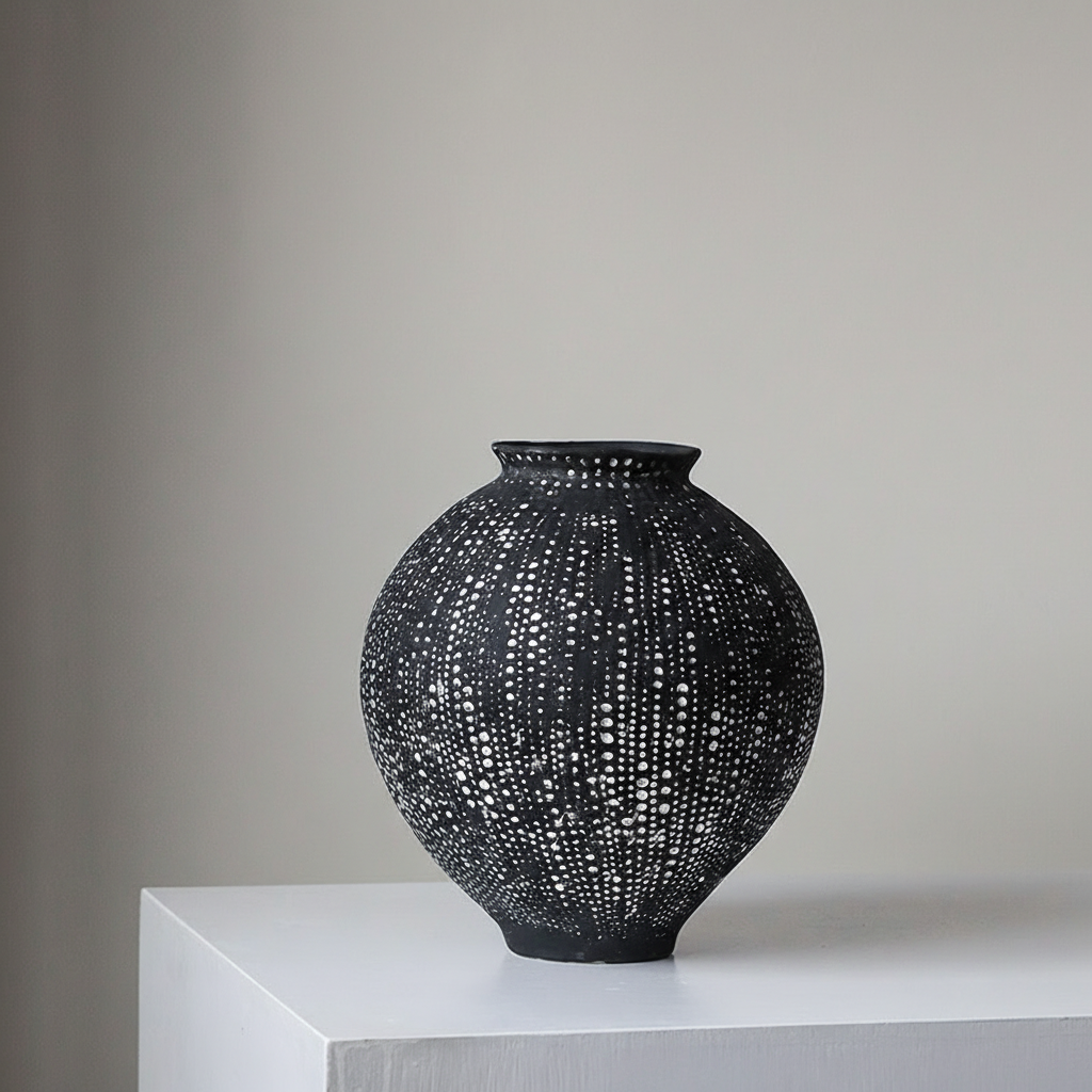 0 | 侘寂风手工景德镇陶瓷花瓶摆件复古玄关客厅插花装饰品样板间花器