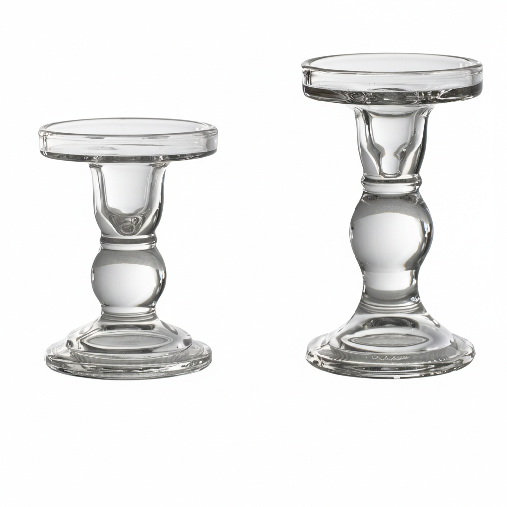 0 | 透明玻璃蜡烛香薰烛台复古欧式罗马柱烛台现代简约蜡台民宿摆件