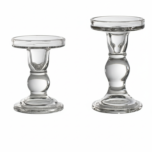 0 | 透明玻璃蜡烛香薰烛台复古欧式罗马柱烛台现代简约蜡台民宿摆件