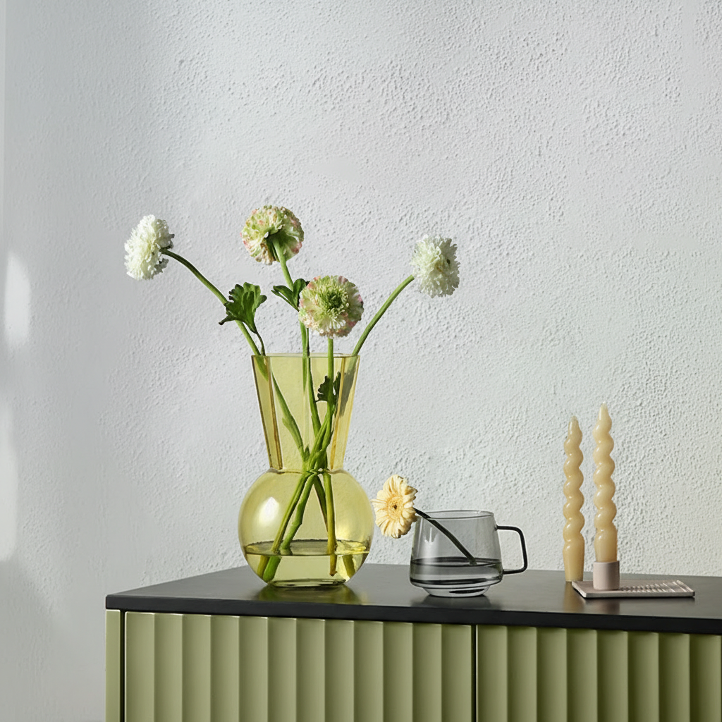 0 | Best west 彩色大肚透明水培玻璃花瓶创意ins家居客厅装饰插花器