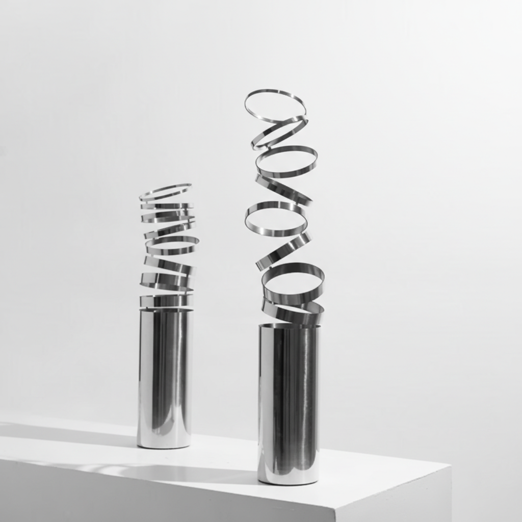 0 | 现代不锈钢魔术环插花器样板房家居艺术花瓶摆件售楼处软装金属