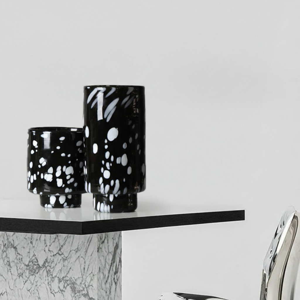 0 | Best west 黑白水墨直筒柱状水培玻璃花瓶样板间花器软装饰品花器