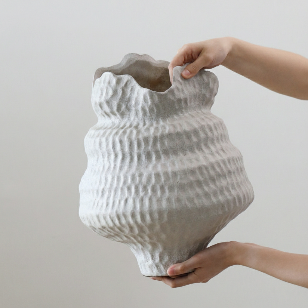 0 | Best west 景德镇陶瓷花瓶摆件高级感复古侘寂风干花插花陶罐创意