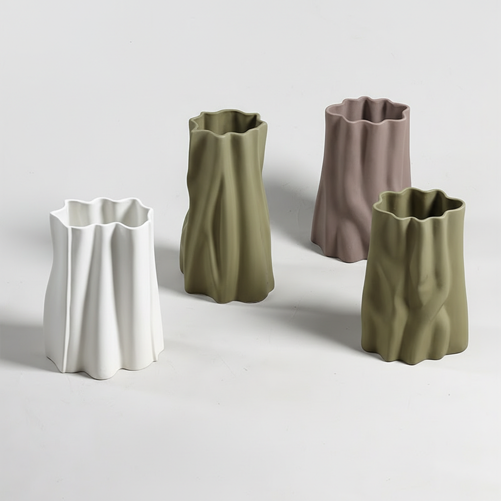 0 | Best west 莫兰迪不规则陶瓷花瓶花盆 样板间装饰工艺品花器摆件