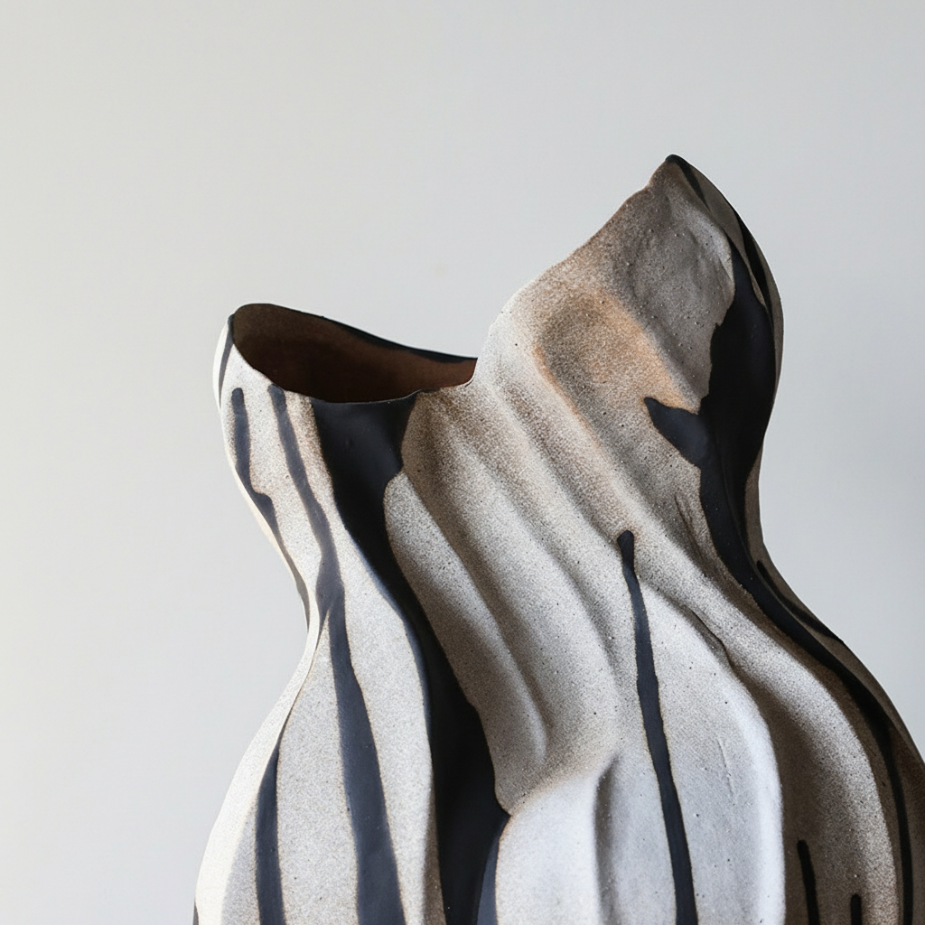 0 | 侘寂风花瓶景德镇陶瓷摆件艺术感花器客厅装饰设计感小众插花器皿