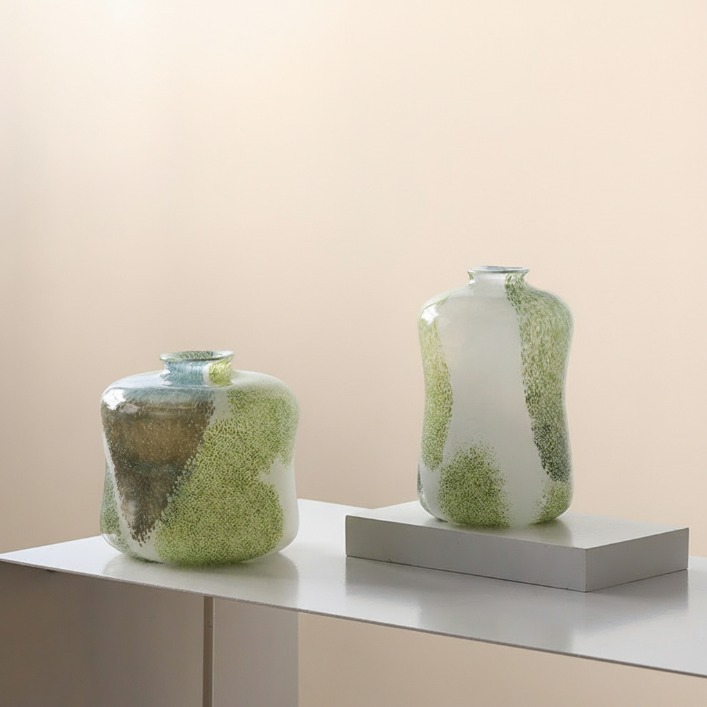 0 | 轻奢高级感玻璃花瓶复古摆件客厅插花艺术感餐桌花器玄关装饰小众