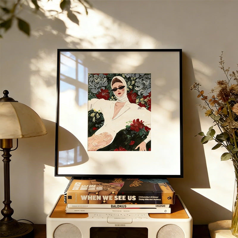 0 | 墨境花语 法式奶油风客厅装饰画抽象人物风景矮柜摆画城市建筑画