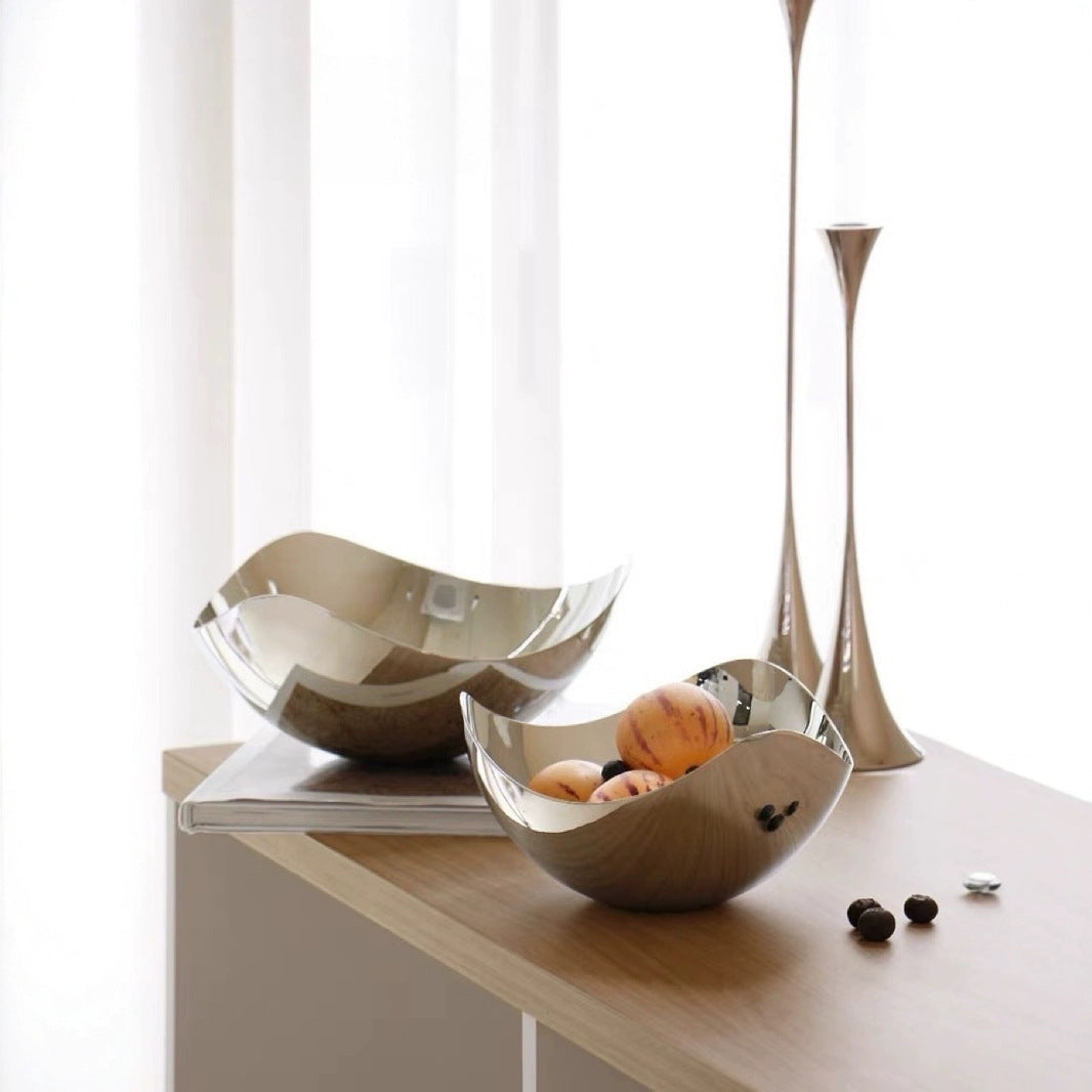 0 | 北欧轻奢不锈钢高档轻奢水果盘果盘家用客厅茶几乔迁新居装饰摆件