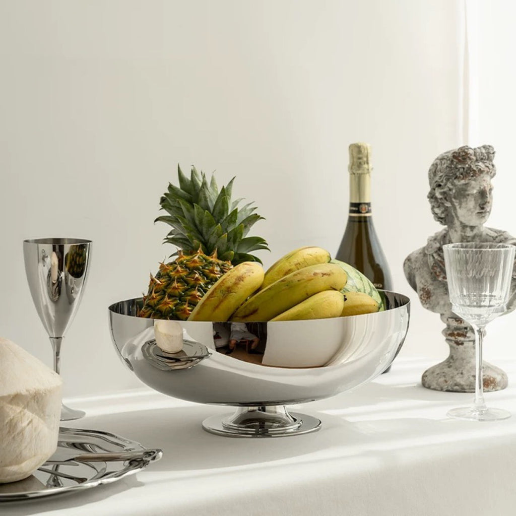 0 | 欧式不锈钢大号水果盘轻奢零食盘收纳盘样板房装饰摆件乔迁礼品