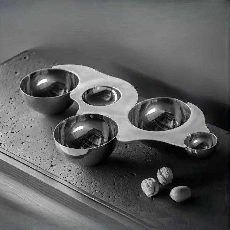 0 | 坐客巴西进口创意小食盘轻奢不锈钢点心盘客厅家居设计款果盘摆件