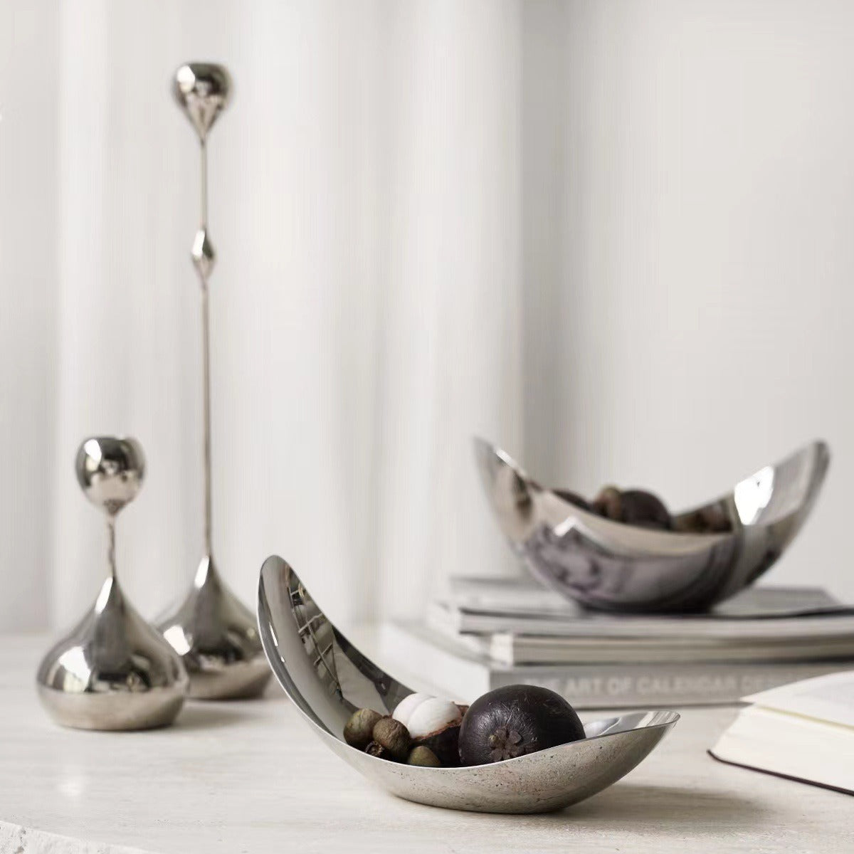 0 | KOMFORTFCH欧式轻奢果盘不锈钢水果盘高颜值家用客厅餐厅北欧装饰