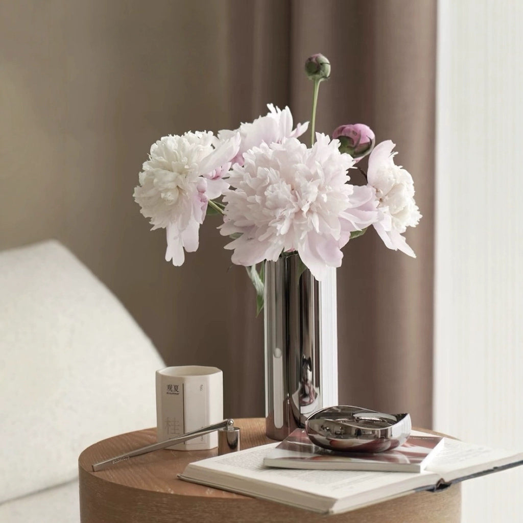 0 | KO北欧风插花瓶不锈钢花器鲜花瓶干花诧寂风客厅餐桌摆件乔迁礼物