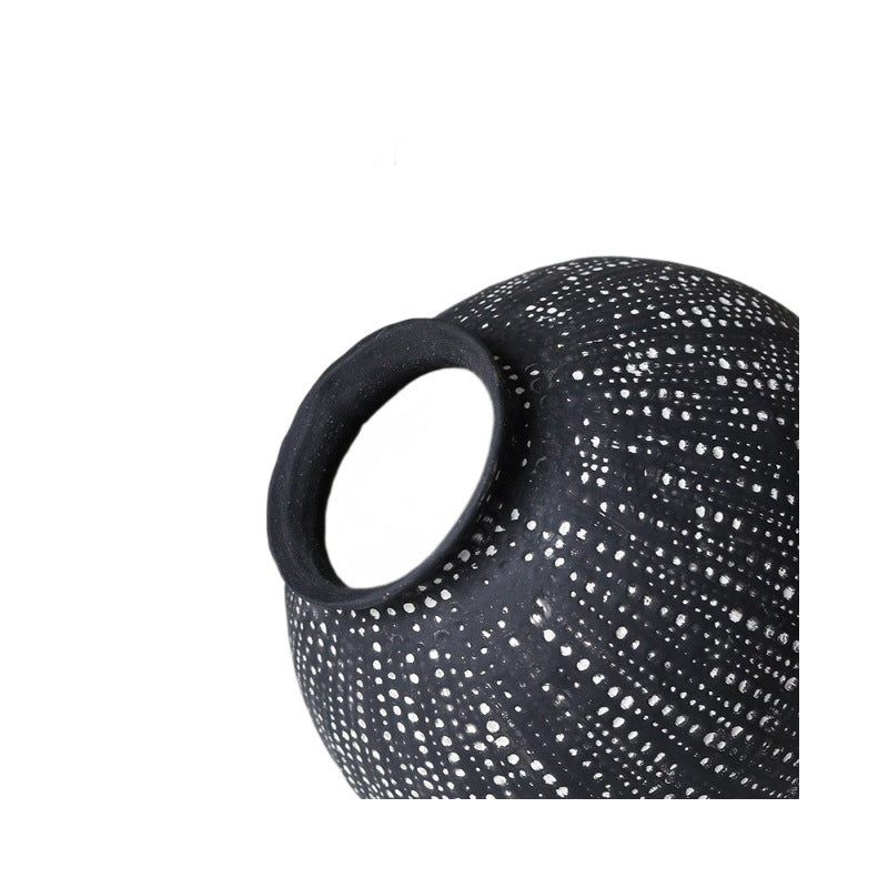 0 | 侘寂风手工景德镇陶瓷花瓶摆件复古玄关客厅插花装饰品样板间花器