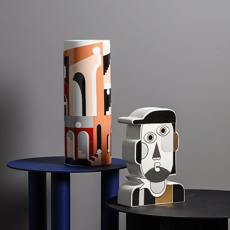 0 | Best west  纪念碑谷陶瓷花瓶摆件ins风设计师样板间软装饰品花器