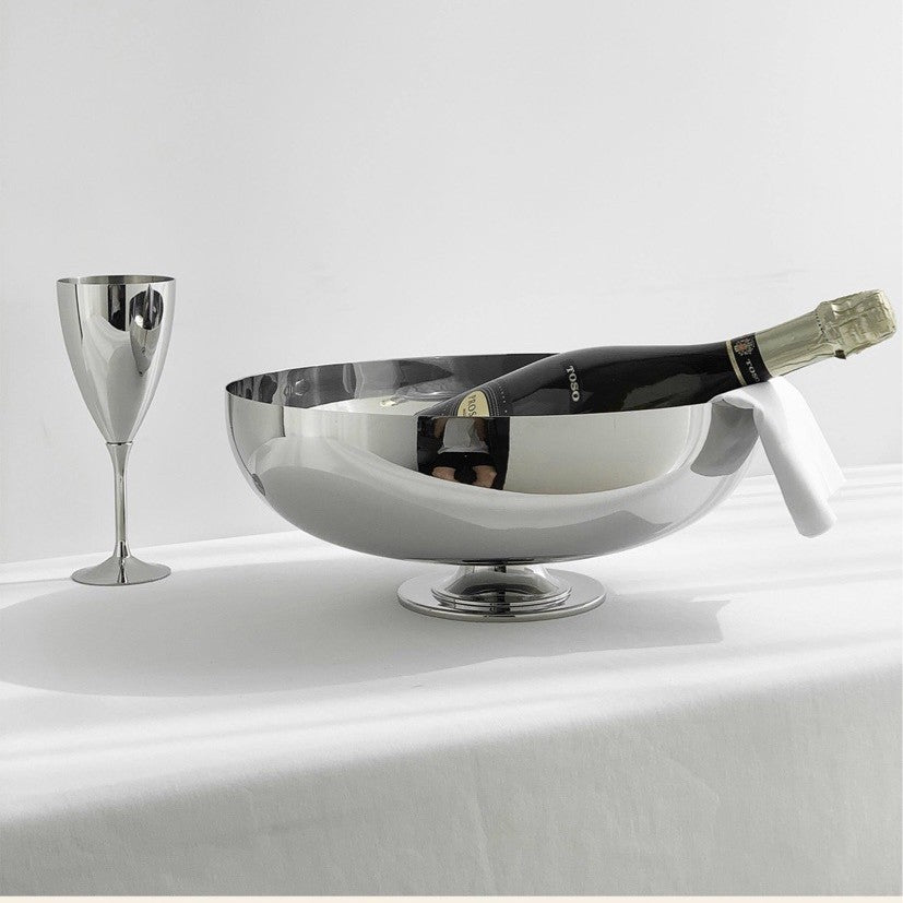 0 | 欧式不锈钢大号水果盘轻奢零食盘收纳盘样板房装饰摆件乔迁礼品