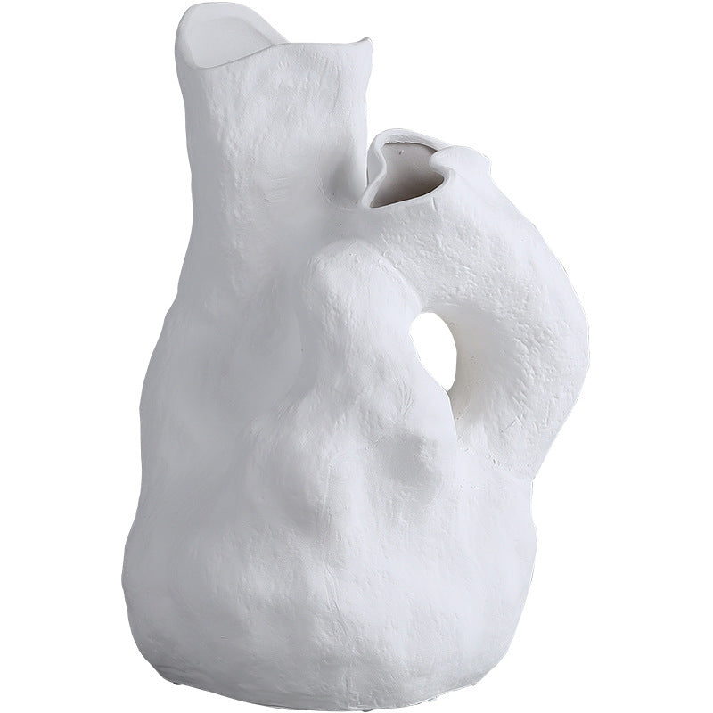 0 | Best west 创意不规则白色抽象陶瓷花瓶摆件展厅展会装饰品花器
