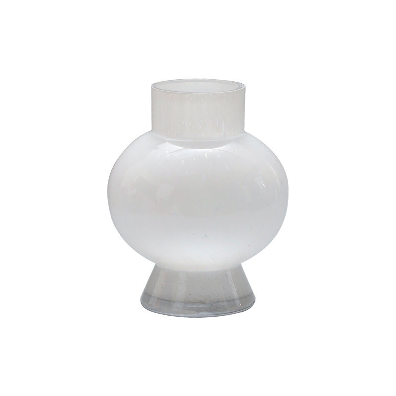 0 | Best west 简约月光白中古水培玻璃花瓶软装饰品高级感花器摆件