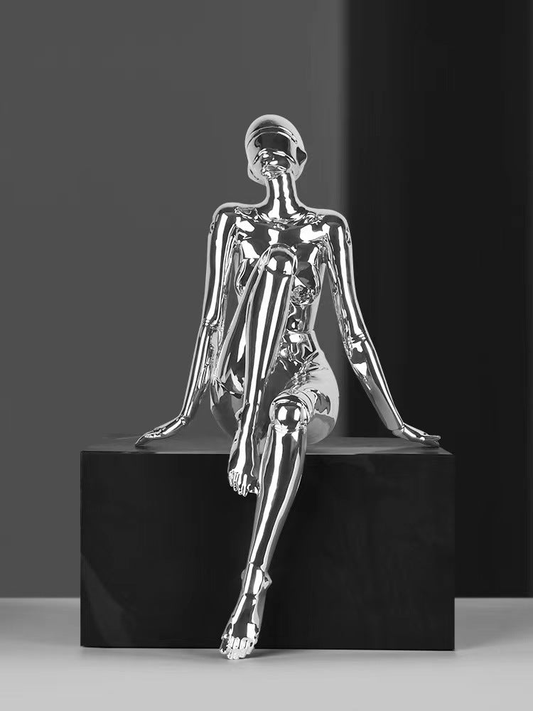 0 | 空山基摆件柜子装饰机械女神人物雕塑桌面摆设玄关饰品精致居家