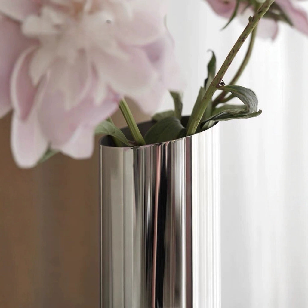 0 | KO北欧风插花瓶不锈钢花器鲜花瓶干花诧寂风客厅餐桌摆件乔迁礼物