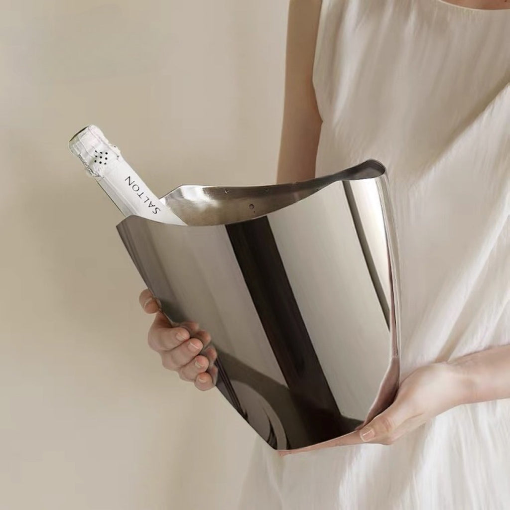 0 | KOMFORTEECH现代极简不锈钢冰桶香槟冰镇桶葡萄酒冰酒桶样板间摆