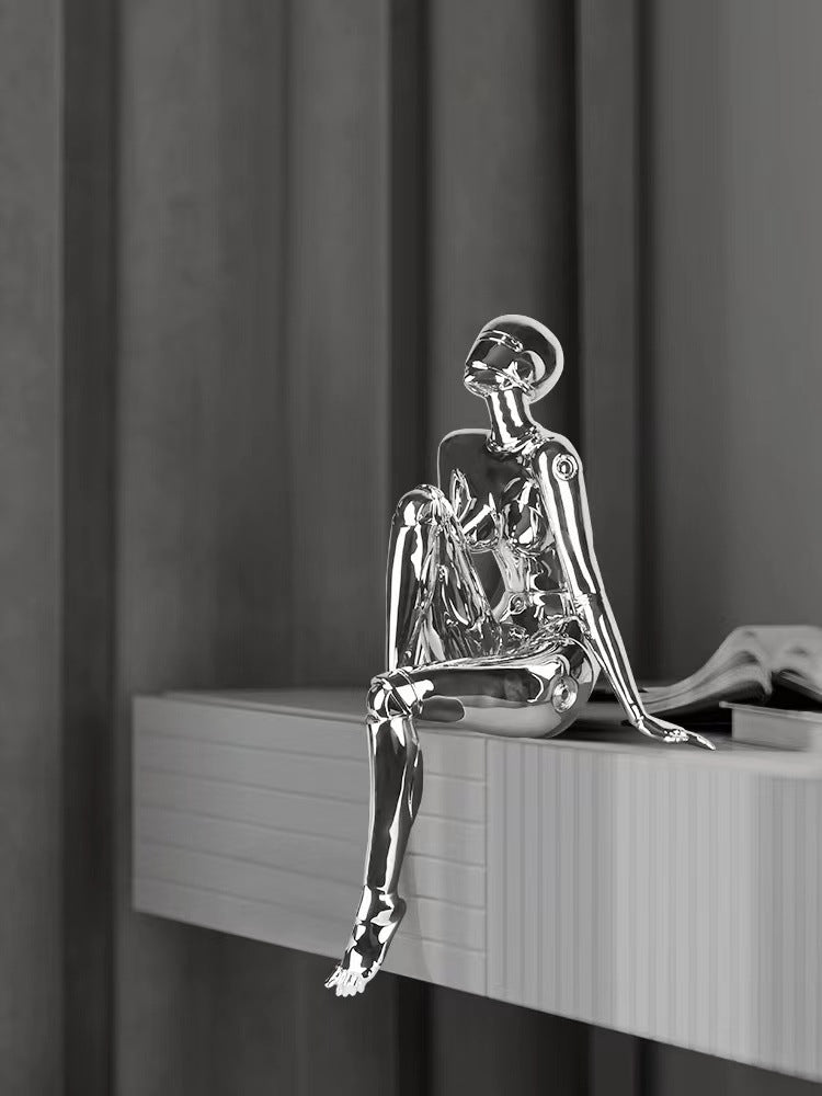 0 | 空山基摆件柜子装饰机械女神人物雕塑桌面摆设玄关饰品精致居家