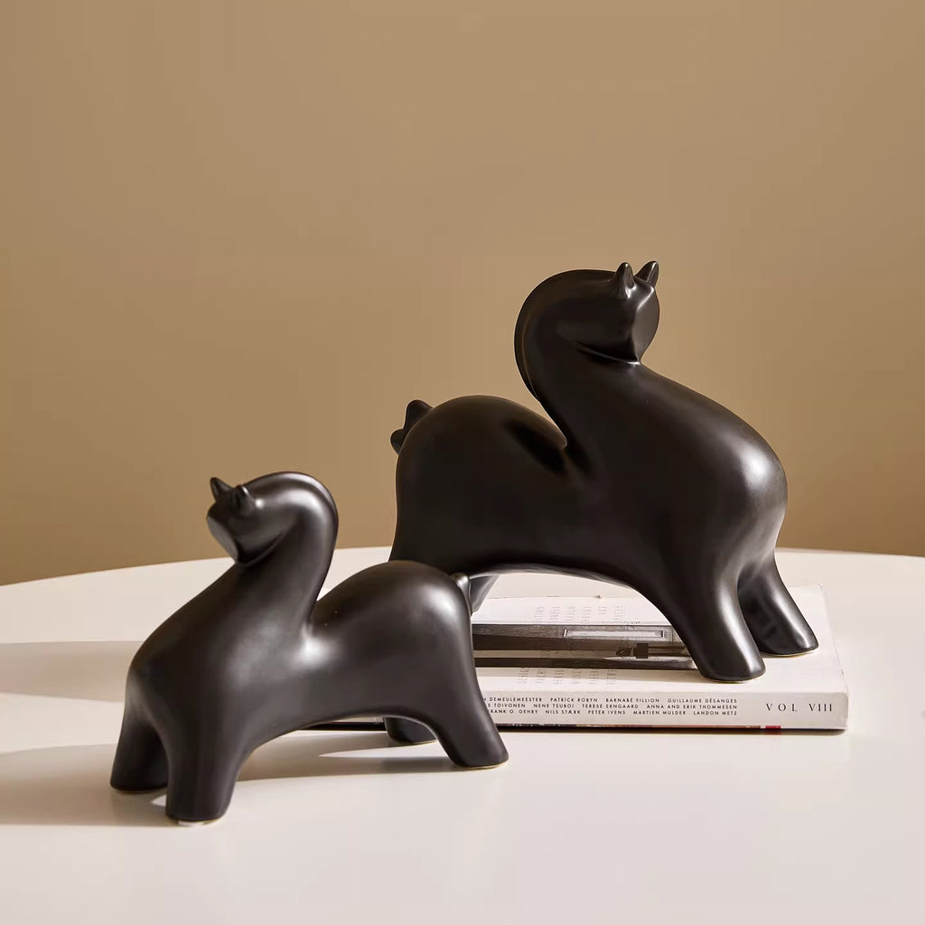 0 | 陶瓷唐马摆件客厅玄关酒柜桌面装饰品陶瓷马创意摆件生肖马摆设